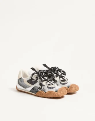 Amphibia Sneaker aus gummiertem Kalbsleder und laminiertem Nappaleder