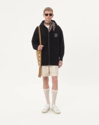 Baumwoll-Kapuzensweatshirt mit VG-Aufnäher