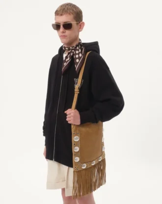 Baumwoll-Kapuzensweatshirt mit VG-Aufnäher