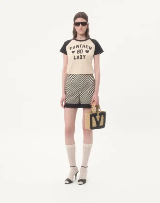 Baumwoll-T-Shirt mit Chez Valentino-Print