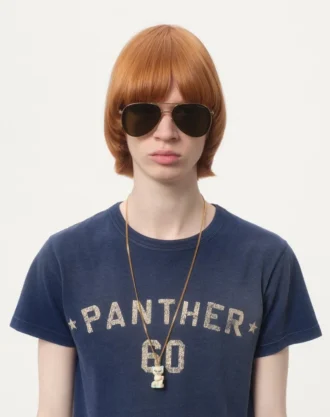 Baumwoll-T-Shirt mit Chez Valentino-Print und Patch