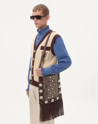 Baumwollpopelinehemd mit Plastron und Rüschen