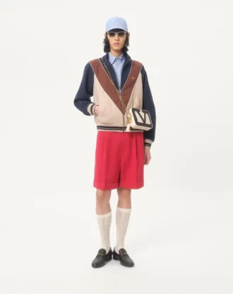 Bermudashorts aus Leinen mit Umschlag