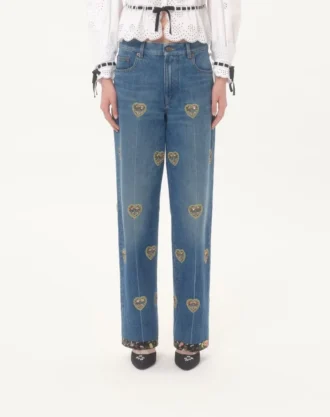 Bestickte Jeanshose
