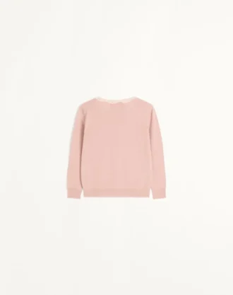 Bestickte Strickjacke mit Spitzeneinsätzen