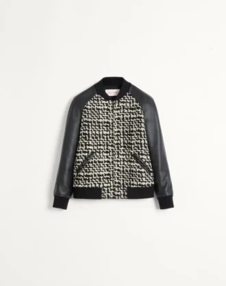 Bomberjacke aus Wolltweed mit Chez Valentino-Patch