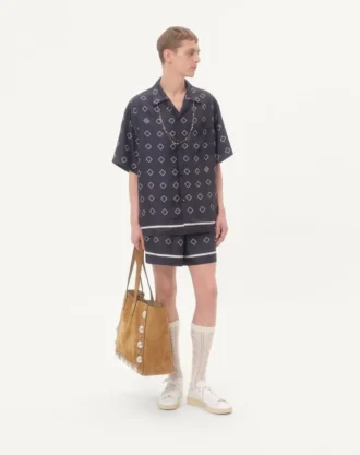 Bowlinghemd aus Seidentwill mit Opticool-Print