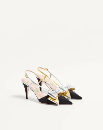 Bowow Slingback-Pumps aus Moiré-Stoff 85 mm