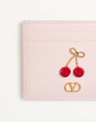 Cherryfic-Kartenetui aus genarbtem Kalbsleder