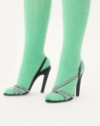 Dans Le Foyer Satin-Sandale mit Kristallen 105 mm