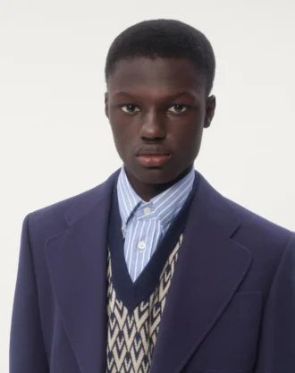 Einreihige Jacke aus Wollgabardine