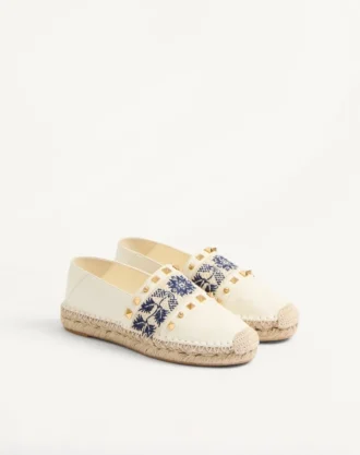 Espadrilles aus Nappaleder mit Traubenstickerei 20 mm