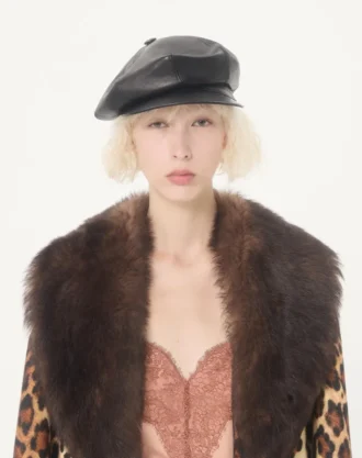 Fauve Eclat Mantel aus geflecktem Wollstoff