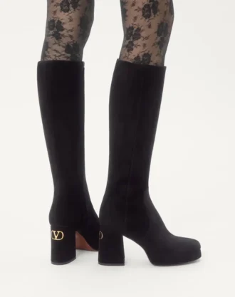 Fawcette Plateau-Stiefel aus Crust-Leder 90 mm