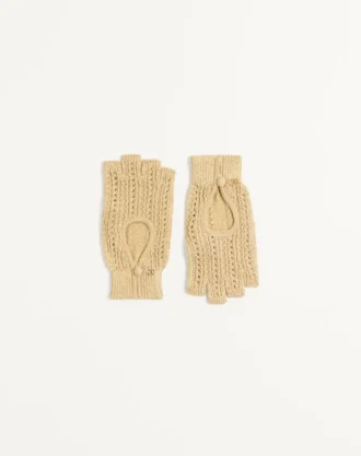 Fingerlose Strickhandschuhe aus Lurex