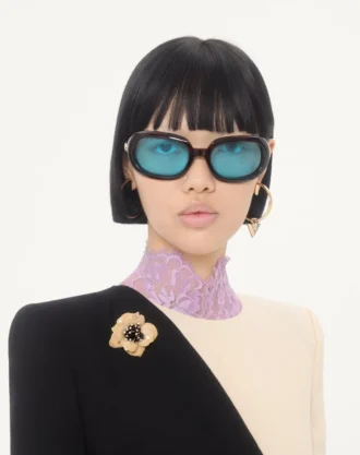 Fleur Lumineuse Brosche aus Metall, Emaille und Stoff