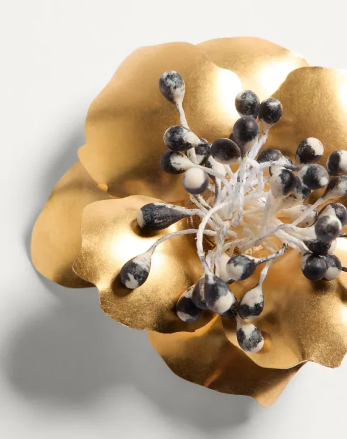 Fleur Lumineuse Brosche aus Metall und Stoff