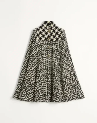 Geometrisches Tweed-Cape