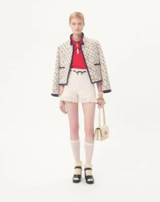 Gepolsterter Caban mit Cherryfic-Print-Jacquard