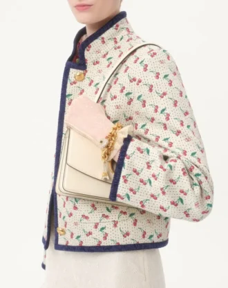 Gepolsterter Caban mit Cherryfic-Print-Jacquard