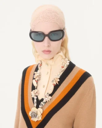 Halskette „Jardin Aquatique” aus Metall, Emaille, Stoff, Muscheln, Korallen und Naturperlen