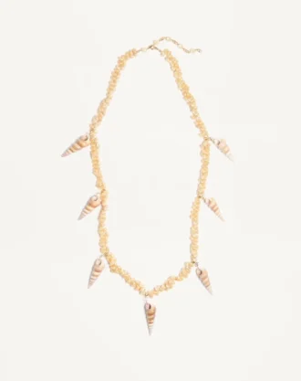 Halskette „Jardin Aquatique” aus Metall und Muscheln