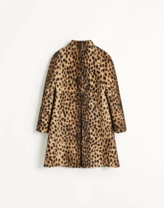 Jaguar Spots Printed Wool Cloth Coat
