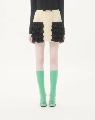 Kurzer Rock aus schlichtem Wolltweed