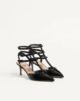 Lack-Rockstud-Pumps mit passenden Riemen und Nieten 65 mm