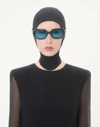 Langes Kleid aus Sablé-Samt