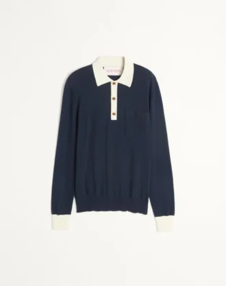 Langärmeliges Baumwoll-Poloshirt