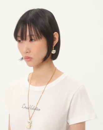 Le Chat De La Maison Einzelner Ohrring aus Metall und Nylon