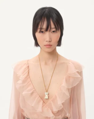 Le Chat De La Maison Halskette aus Metall, Nylon und Swarovski®-Kristallen