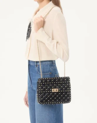 Mittlere Nappa Rockstud Spike Tasche