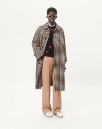 Mohair-Wolle- und Lurex-Pullover mit Herz-Jacquardmuster