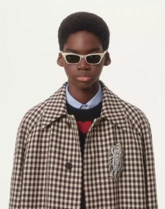 Mohair-Wolle- und Lurex-Pullover mit Herz-Jacquardmuster