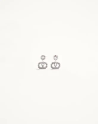 Ovale Metall-Ohrringe mit Swarovski®-Kristallen