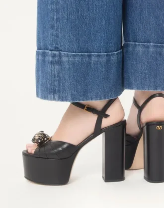 Panthea Plateausandalen aus Ziegenleder 125 mm