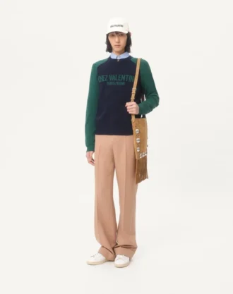 Pullover aus Wolle und Baumwolle mit Chez Valentino Jacquard-Muster