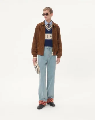 Pullover aus Wolle und Baumwolle mit Chez Valentino Jacquard-Muster