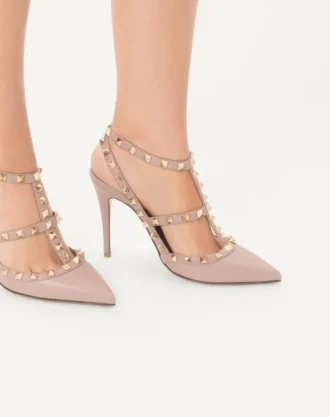 Rockstud Ankle Strap Pump 100 mm