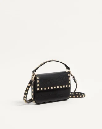 Rockstud-Beutel aus genarbtem Kalbsleder