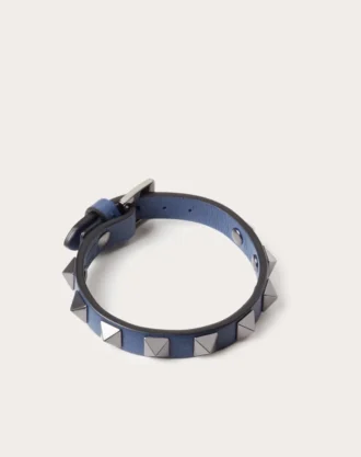 Rockstud Lederarmband mit Ruthenium-Nieten