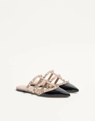 Rockstud Mule aus Lackleder