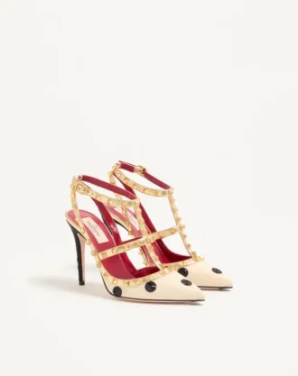 Rockstud Pumps mit Plus de Pois-Stickerei 100 mm