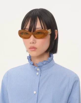 Schmaler ovaler Acetatrahmen