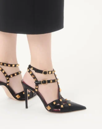 Studdy Pumps aus Zickleinleder 100 mm