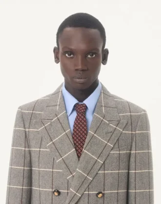 Valentie Jacquard-Baumwollkrawatte mit Kammermuster und VLogo-Signaturdetail