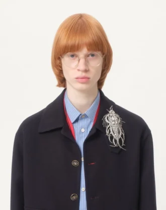 Valentino Garavani Les Glaces Brosche aus Metall, Stoff und Kristallen