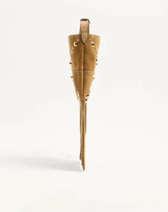 Valentino Garavani Nellcôte Kleine Schultertasche aus Wildleder mit Fransen